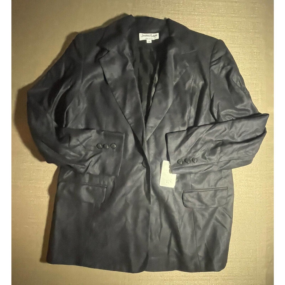 NEW Vintage JONATHAN MICHAEL 12 Cashmere Coat Overcoat Black Soft Long Tags On
